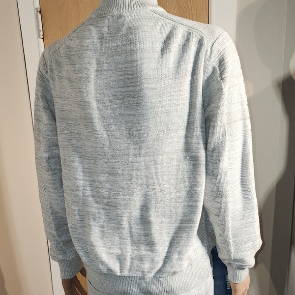 Guess Gray Zip Up Sweater with Mock Neck - Picture 7 of 10